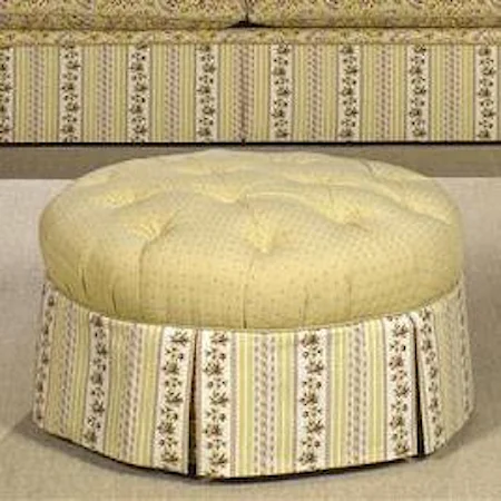 Round Tufted Ottoman with Skirt